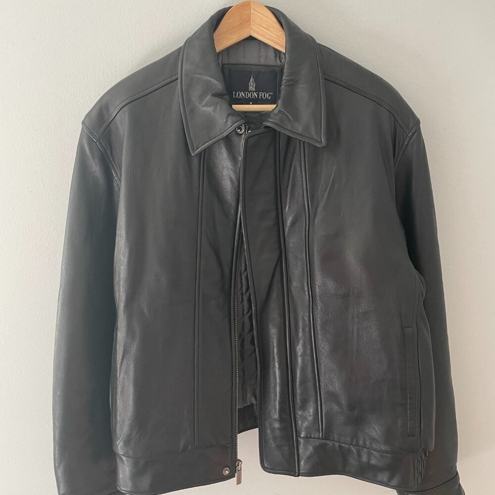 Men's London Fog Black Leather Jacket SOFT - Unworn - Size M